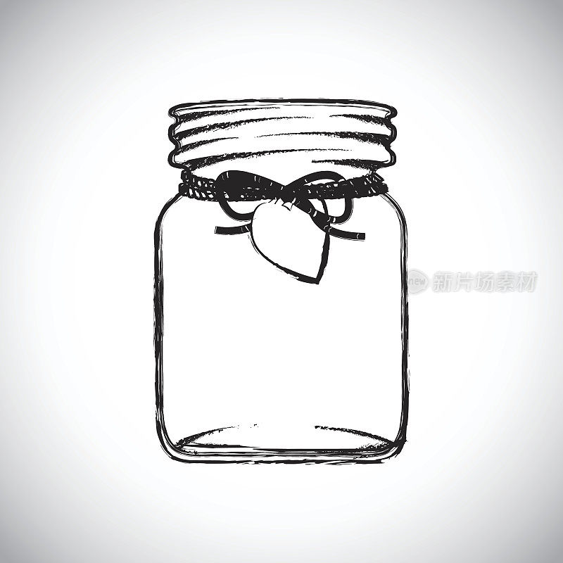 Black and white jam jar illustration
